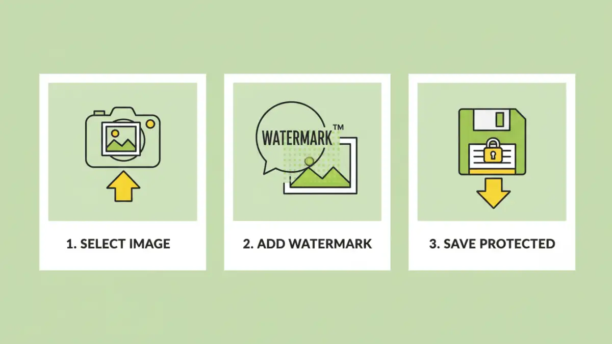 add copyright watermark add copyright watermark - Infographic explaining how to add a copyright watermark