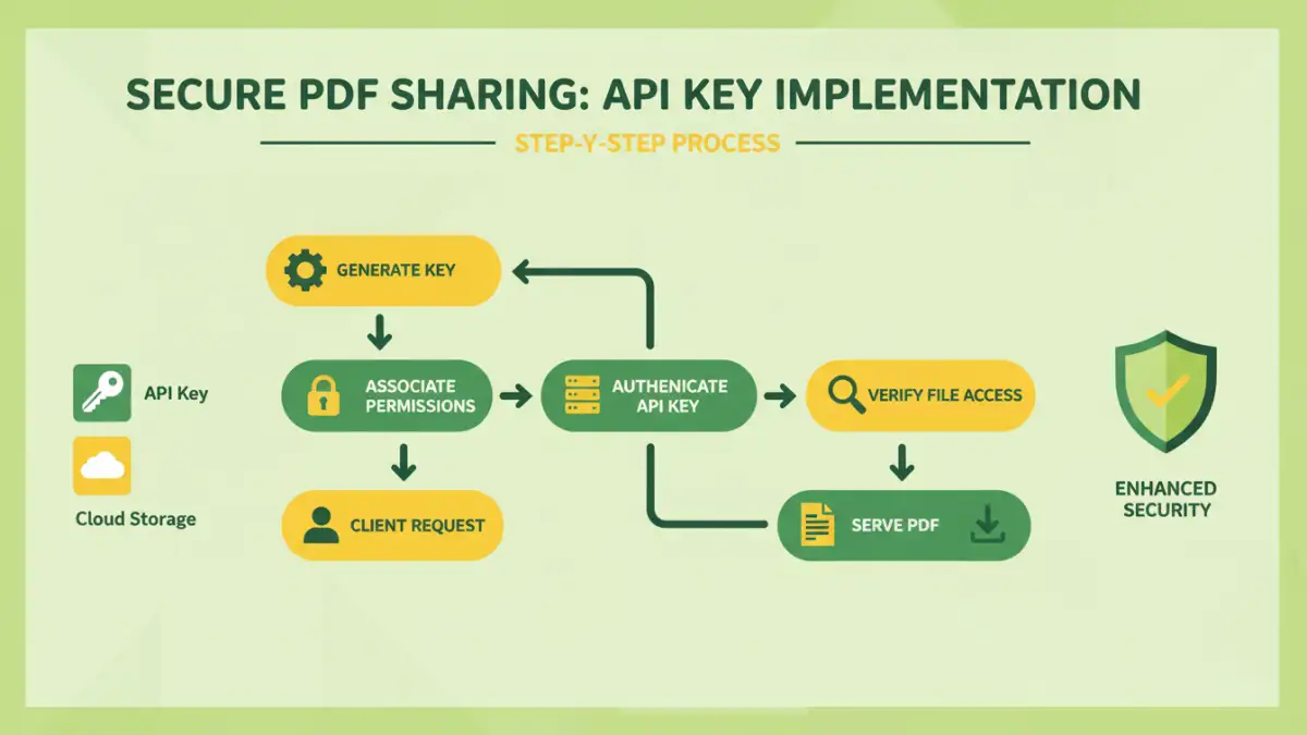 Infographic detailing the process of API keys PDF file sharing