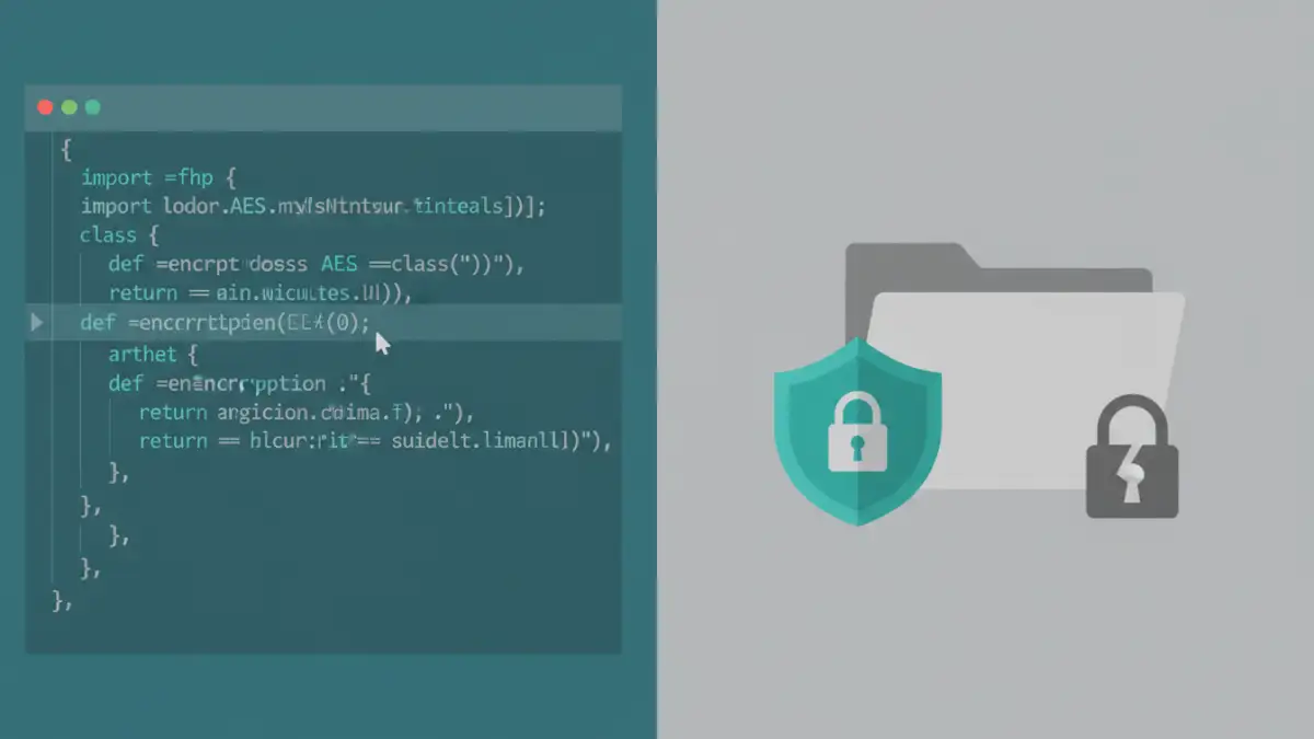 apply aes encryption documents apply aes encryption documents - A file encryption example showing Python code next to a secure file icon.