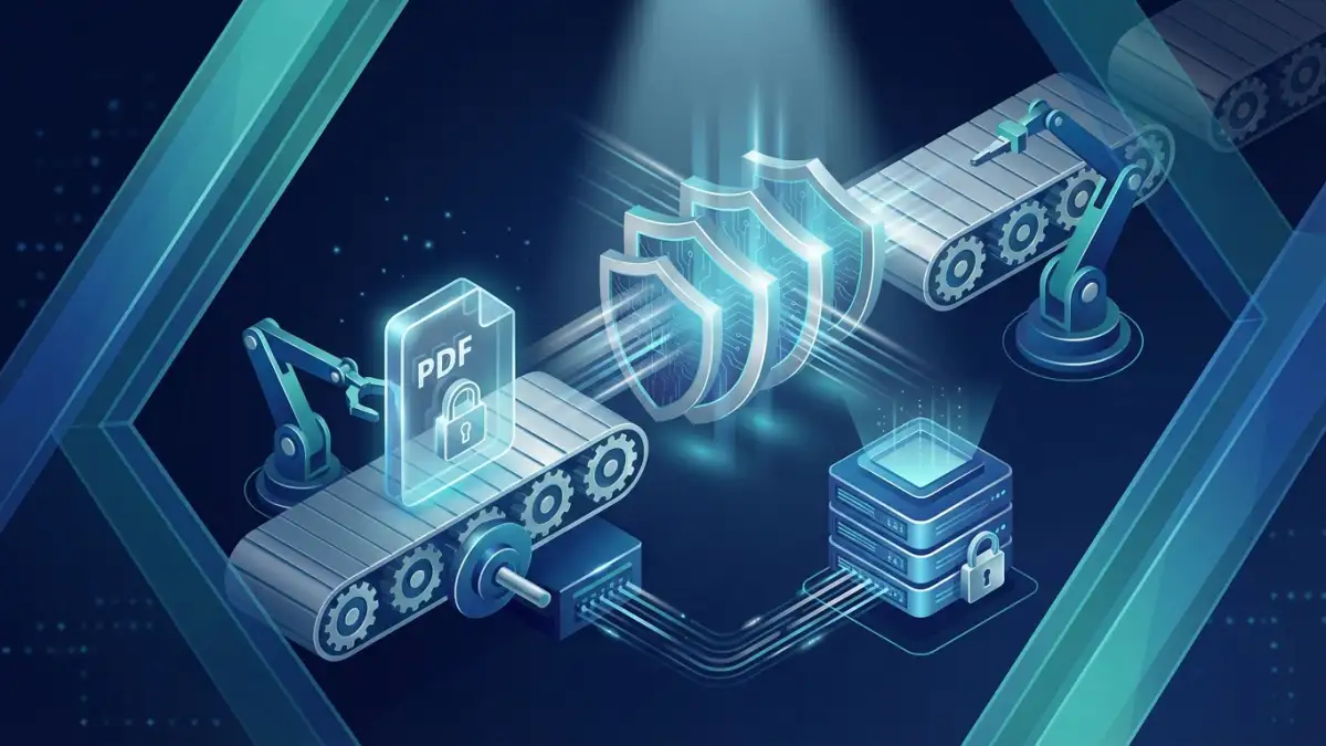 Automated PDF security workflow for businesses illustration