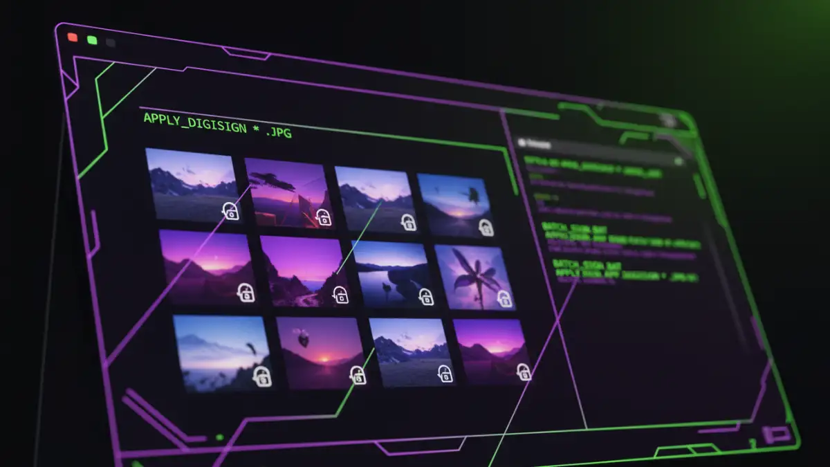 batch file digital signatures - Applying digital signatures to multiple image files in a batch process