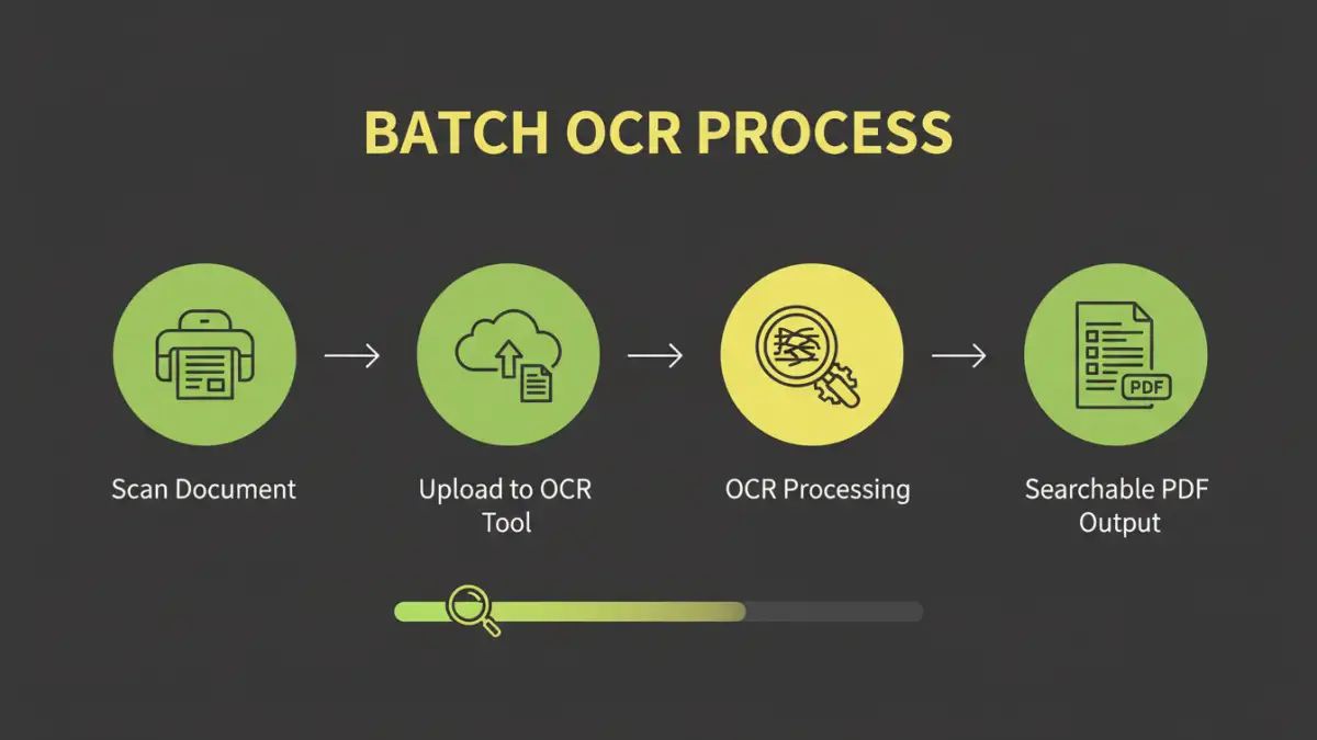 batch ocr documents - Infographic explaining the batch OCR process for documents