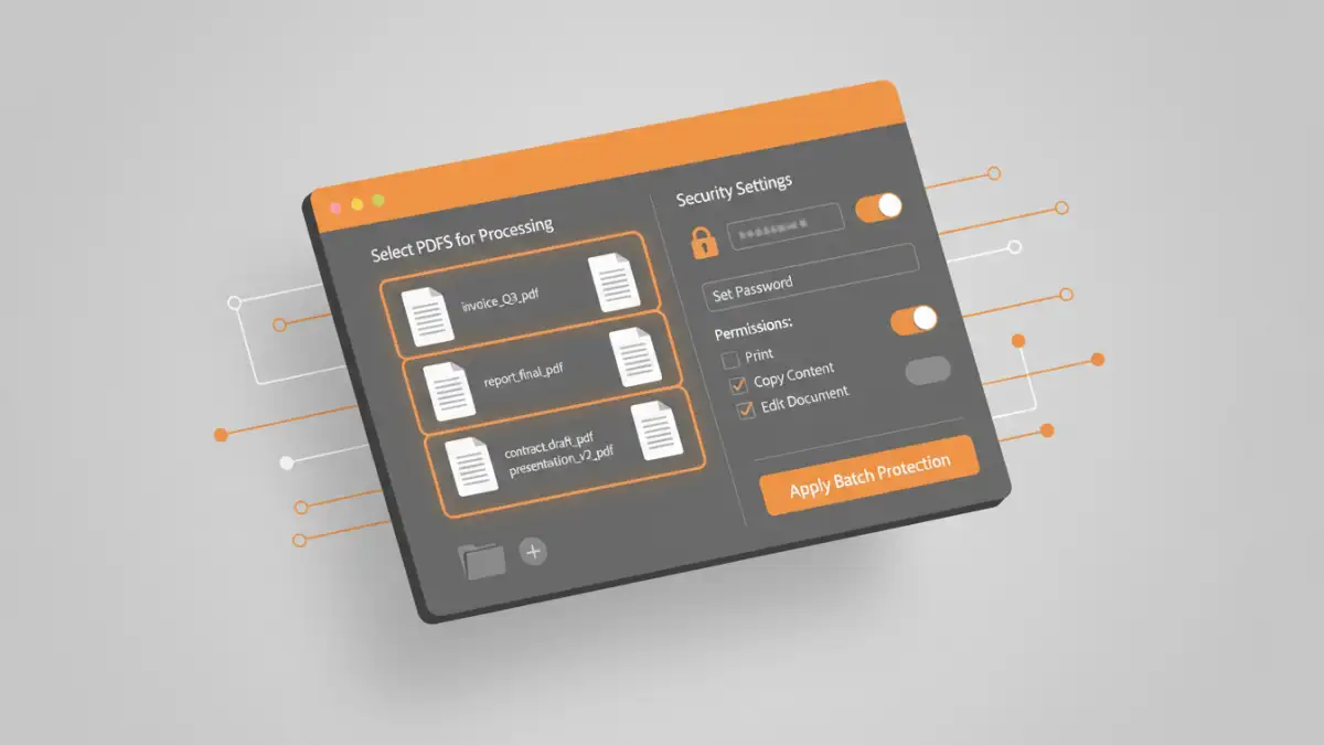Using desktop software for batch PDF password protection
