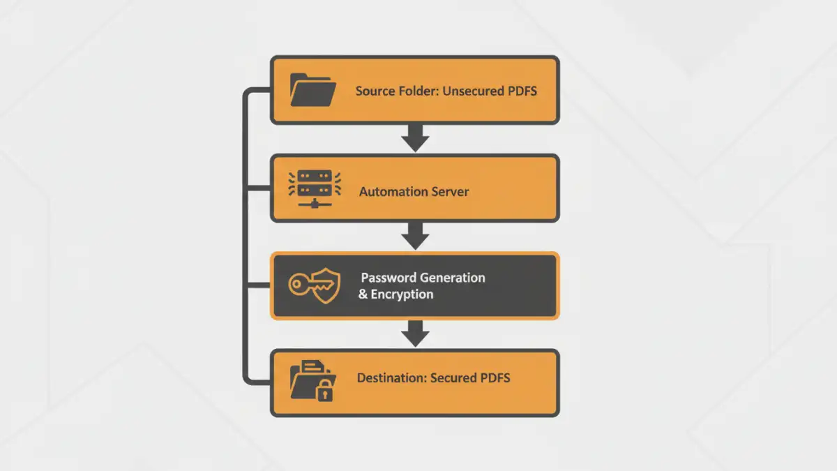batch pdf password protection batch pdf password protection - A flowchart explaining the process of bulk pdf encryption from start to finish.