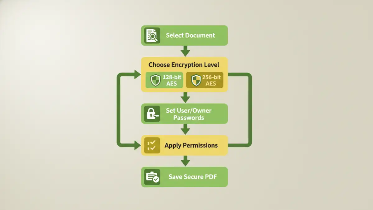 best pdf encryption software - Infographic detailing the process of using secure PDF software.