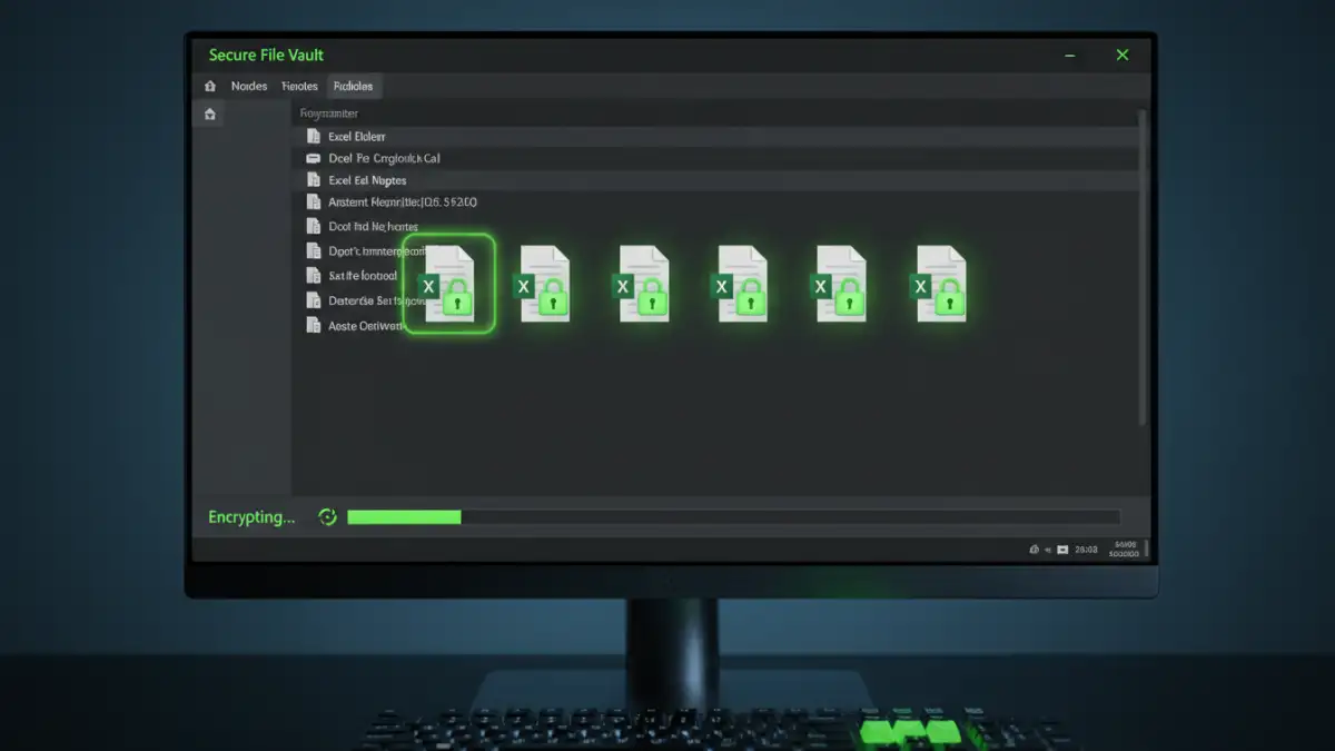 bulk encrypt excel files bulk encrypt excel files - Practical example of bulk encrypting Excel files on a computer