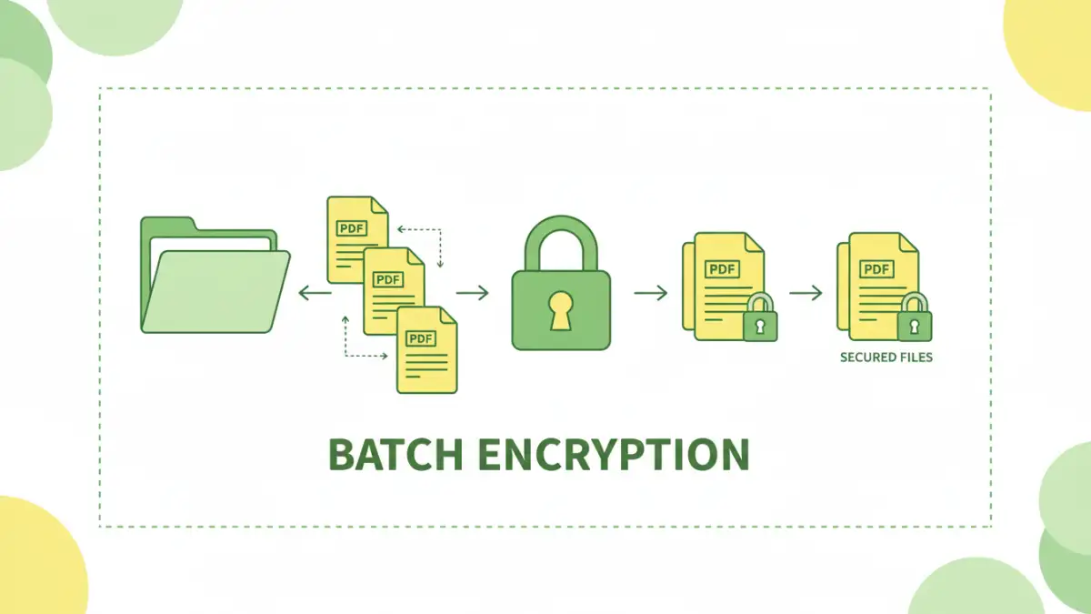 bulk pdf protection bulk pdf protection - Infographic explaining the batch document encryption process