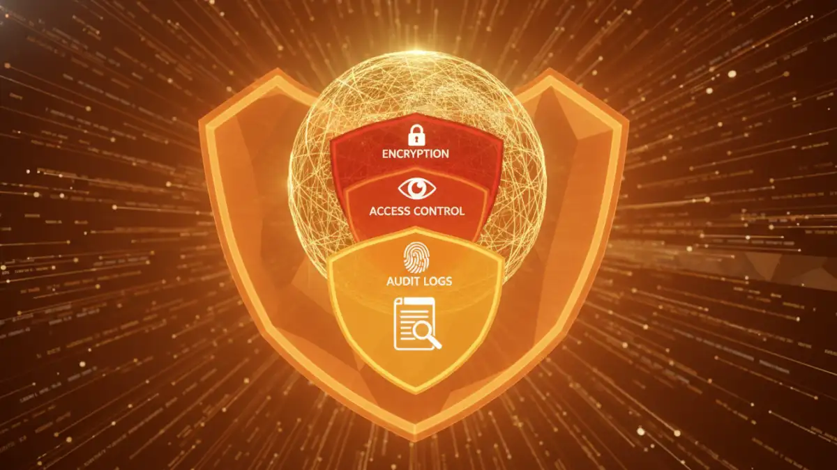 A visual representation of client document security compliance with layers of protection.