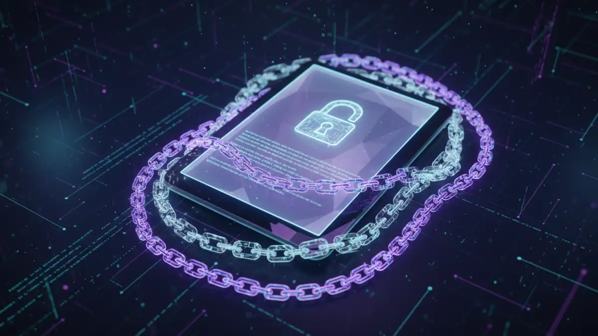 cmmc document encryption cmmc document encryption - A digital document being secured with layers of cryptographic code, representing FIPS 140-2 validated encryption.