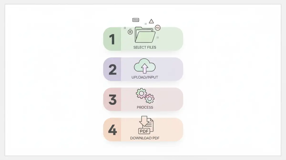 convert files to pdf batch convert files to pdf batch - Infographic detailing the step-by-step process of batch PDF conversion