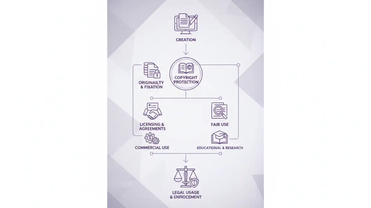 copyright protected pdf - Infographic detailing the legal aspects of PDF intellectual property