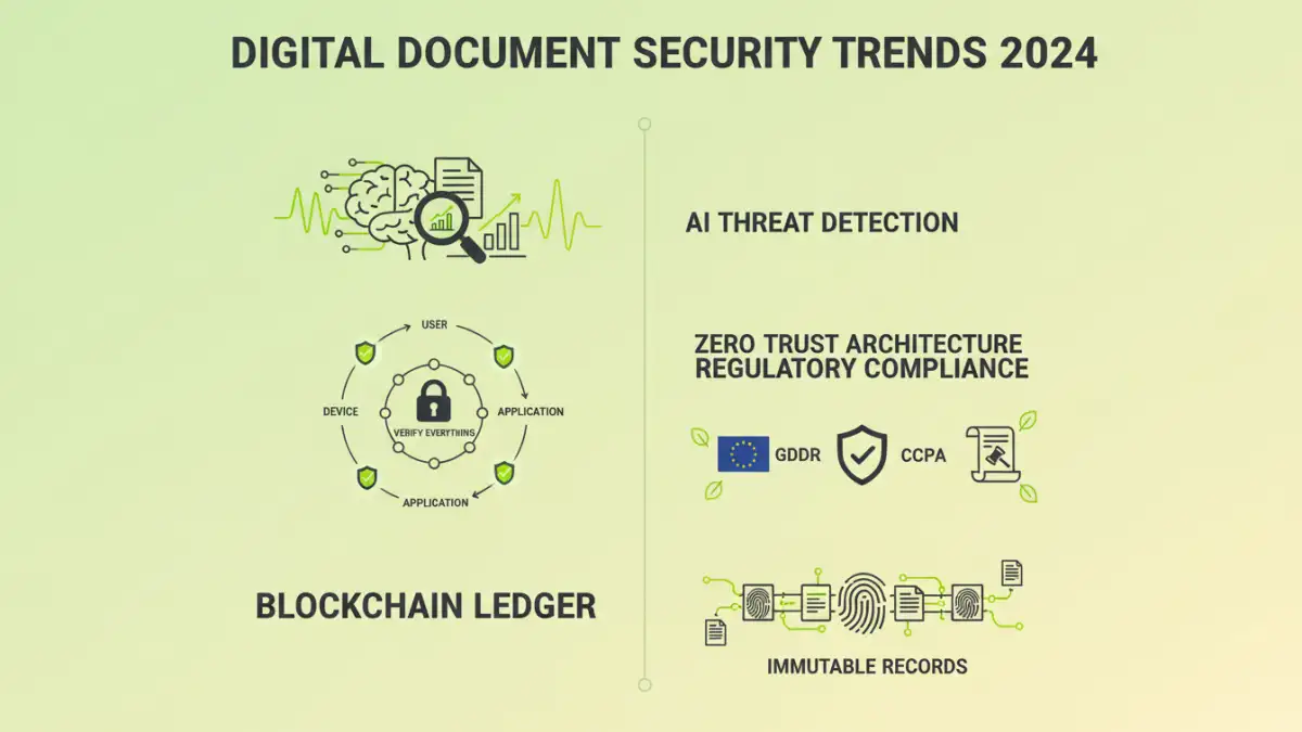 Infographic detailing 2024 digital document security trends