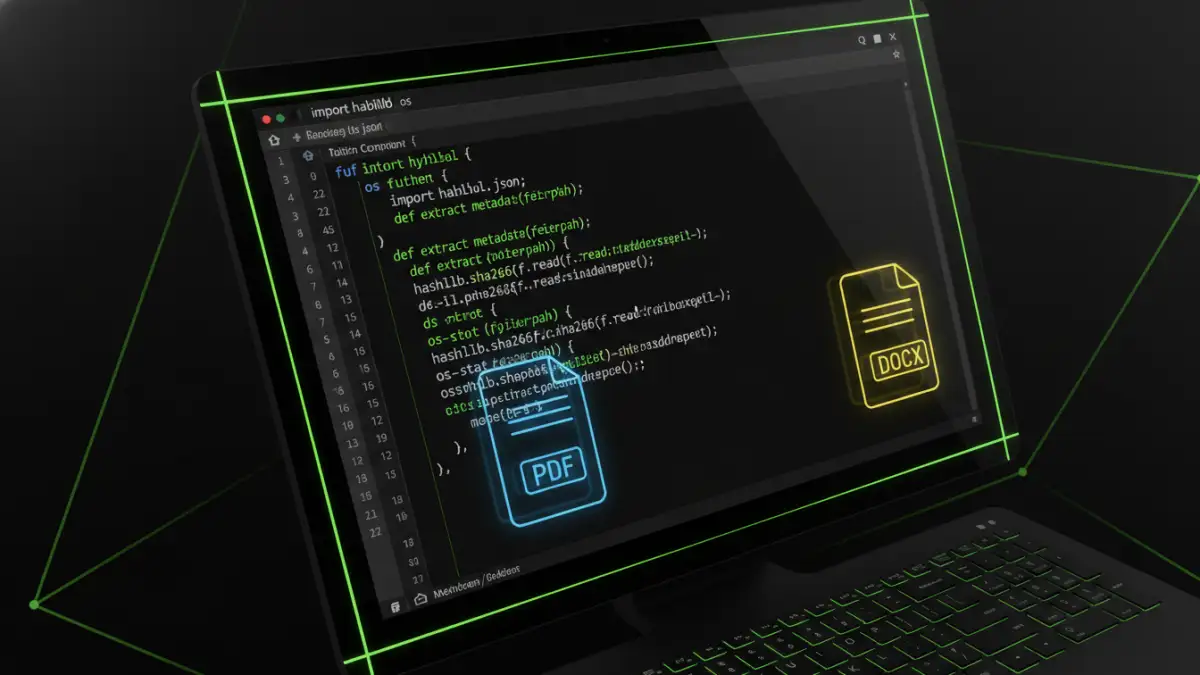 document integrity preservation - Technical illustration of scripting for secure document handling and file format integrity