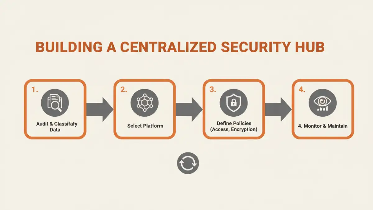 document portfolio security document portfolio security - A step-by-step infographic on implementing a file protection strategy.