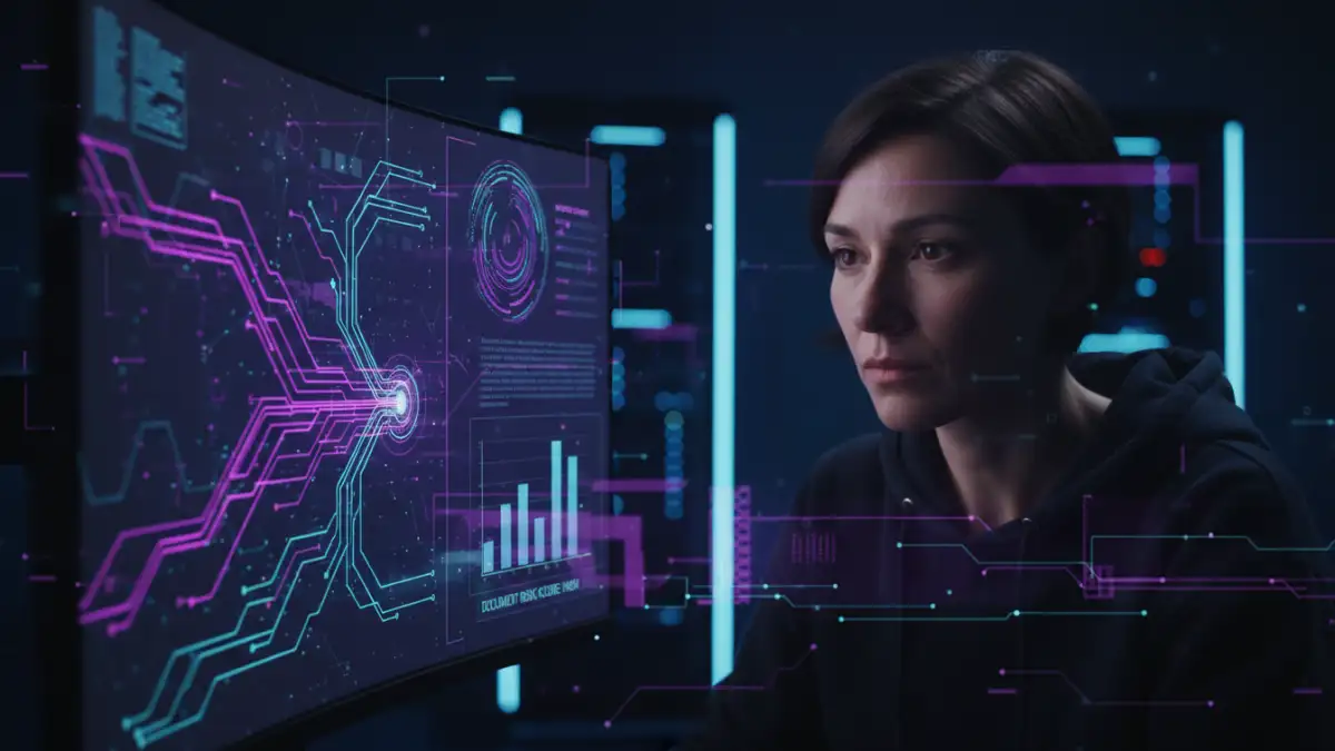 document security assessment - Cybersecurity professional conducting a document security risk assessment