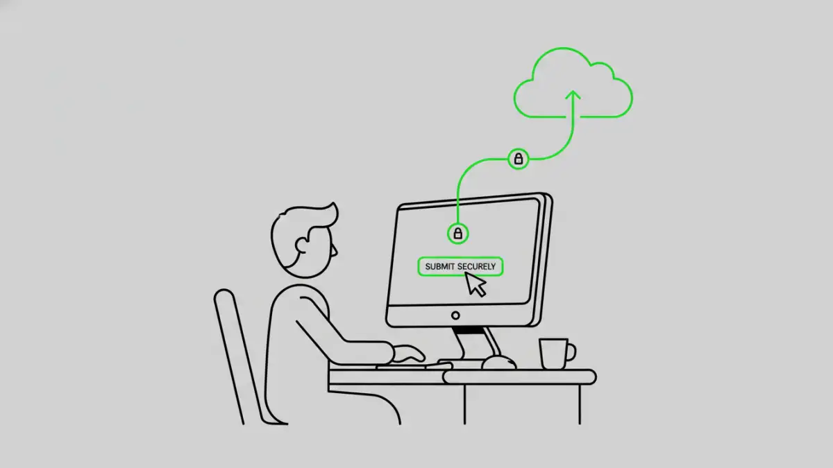 document security challenges - An employee practicing secure file compliance with a document management system