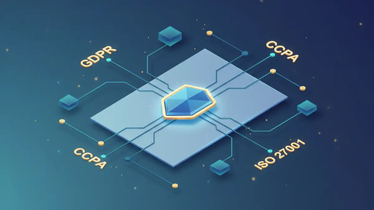 document security compliance Illustration of document security compliance with framework icons