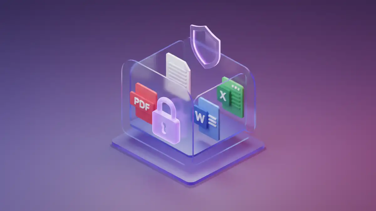 document security GDPR - Illustration showing layered document security protecting sensitive files