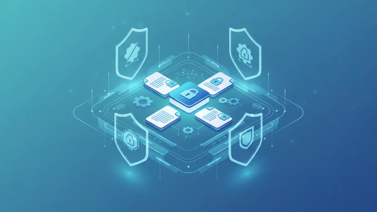 document security workflow - Infographic representing automated document security compliance workflow