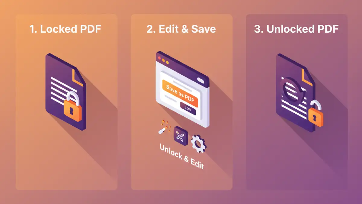 edit password protected pdf Infographic detailing steps to edit password protected PDF files