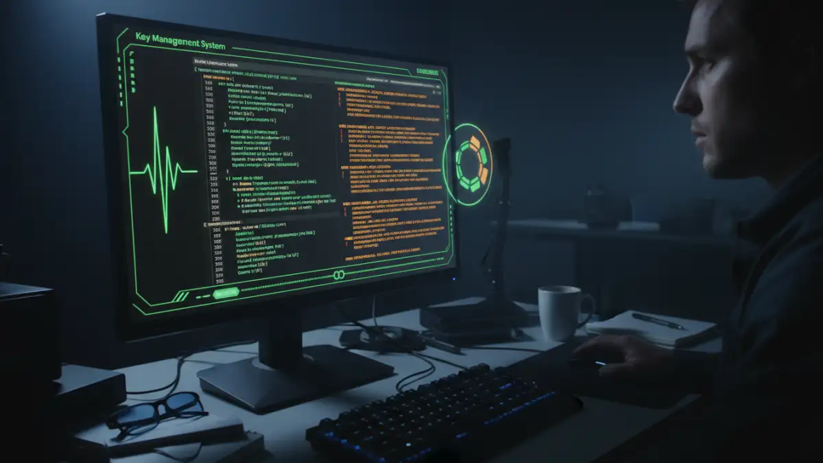 encrypted files breach notification - A security analyst reviewing key management system logs to investigate a potential data breach.