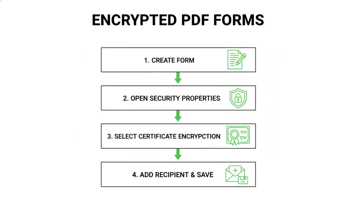 Encrypted Pdf Forms Process Infographic Encrypted Pdf Forms - Step by Step Infographic