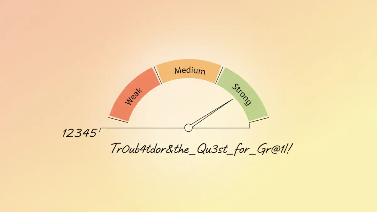 file password recovery file password recovery - A password strength meter indicating a strong password to defend against brute force attacks.