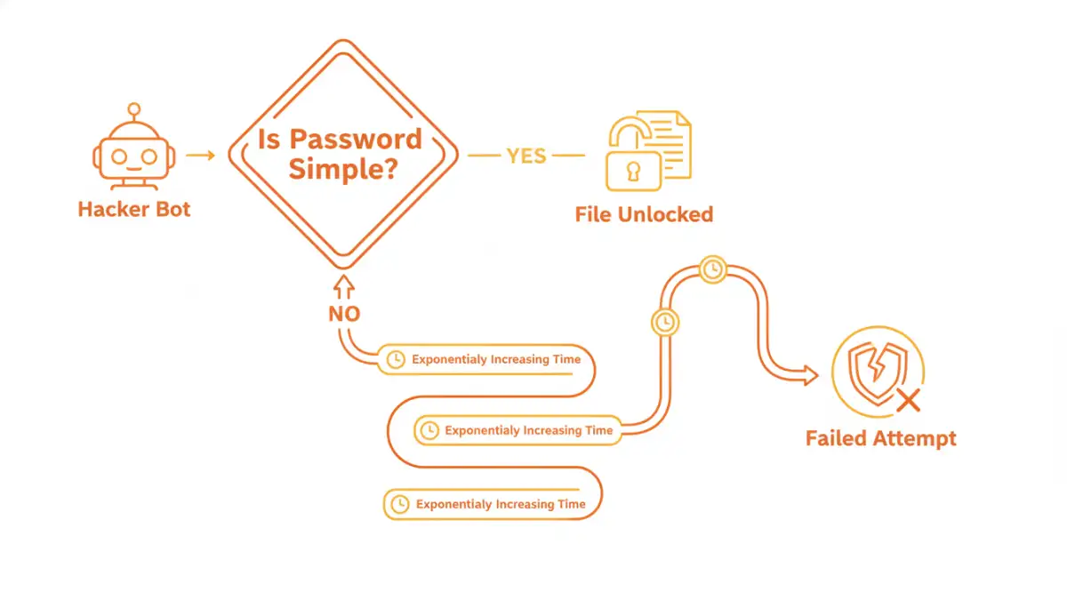 file security password complexity file security password complexity - Infographic showing how complex passwords increase the time and effort needed for brute-force attacks.