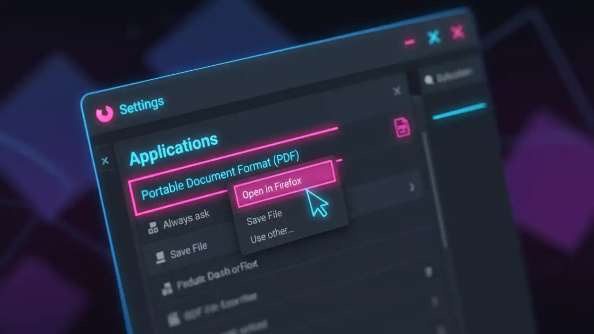 firefox pdf viewer document error - A screenshot showing how to change the PDF handling settings in Firefox.