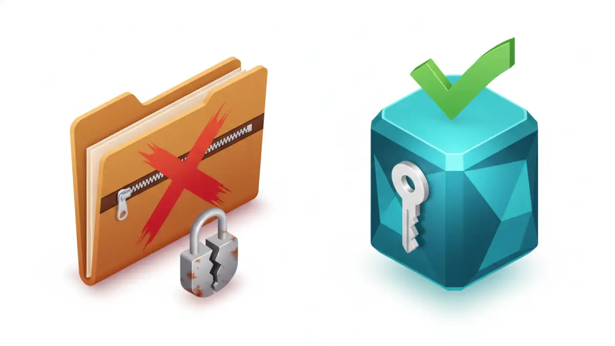 gdpr document encryption gdpr document encryption - A comparison of insecure legacy encryption versus modern, secure encryption methods.