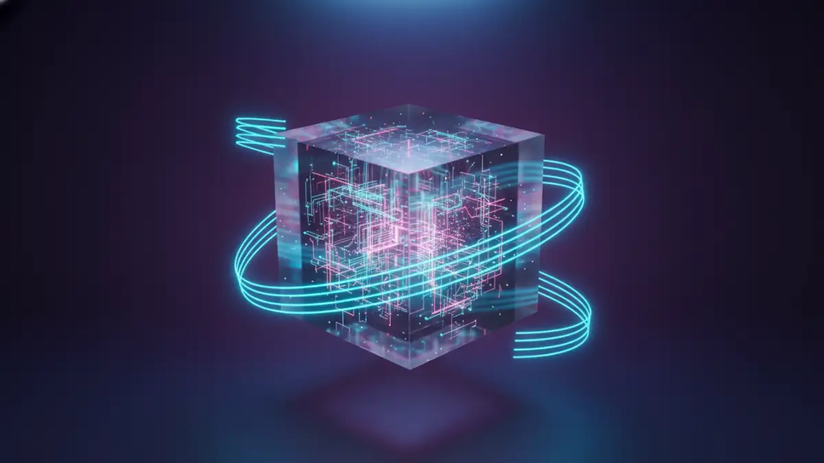 homomorphic file encryption homomorphic file encryption - Abstract representation of homomorphic encryption showing computation on a secure, encrypted data cube.