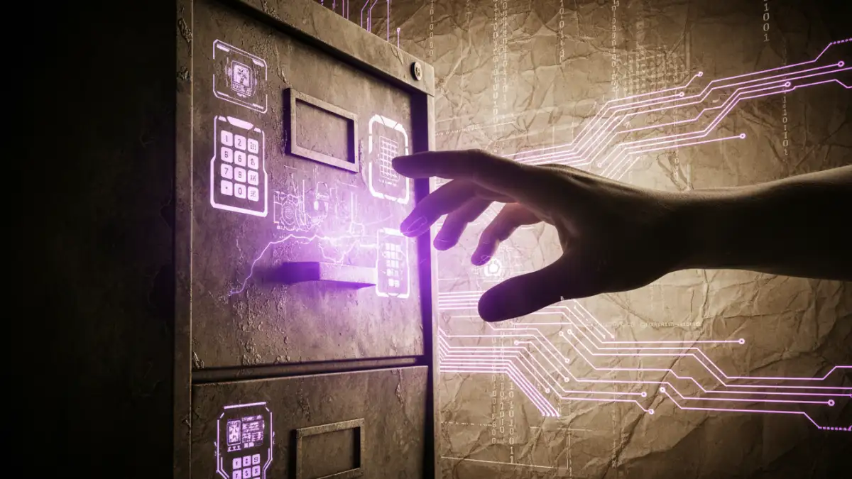 inherited encrypted files inherited encrypted files - Symbolic image of accessing legacy data from an encrypted source.