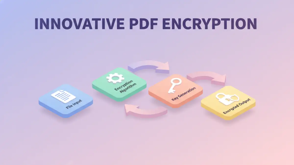 Infographic explaining innovative PDF encryption process