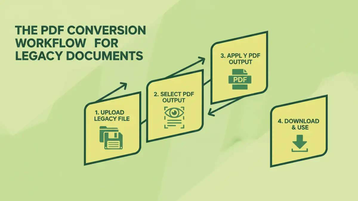 legacy document compatibility legacy document compatibility - Infographic detailing the PDF conversion workflow for legacy documents