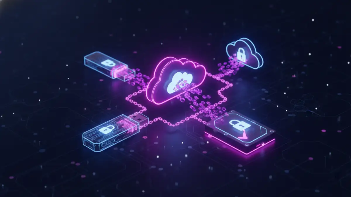 multi part archive storage - Securely storing encrypted multi-part archives across various media