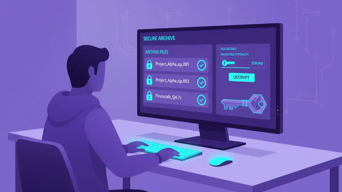 multi part file security - Practical application of secure archive management techniques
