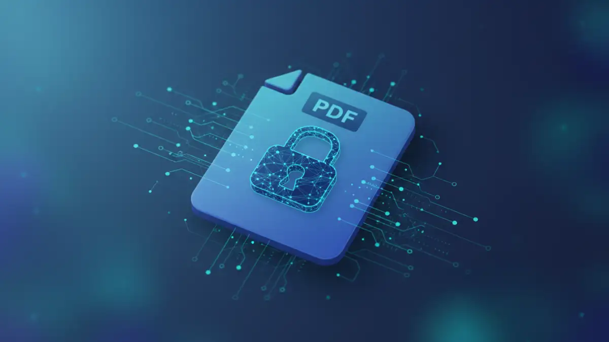 next gen password managers - Illustration of next-gen password managers securing PDF documents with advanced encryption