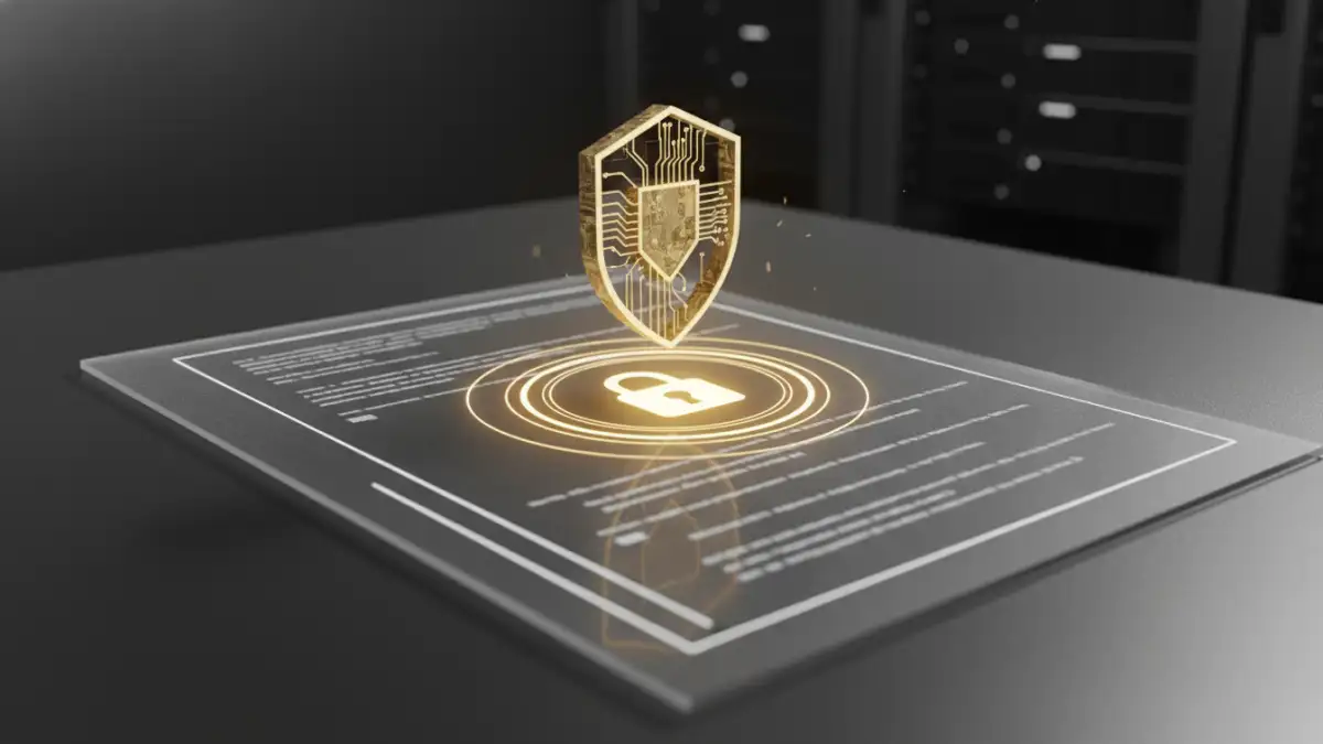 nist encryption standards nist encryption standards - A conceptual image of a document being secured with a golden cryptographic key.