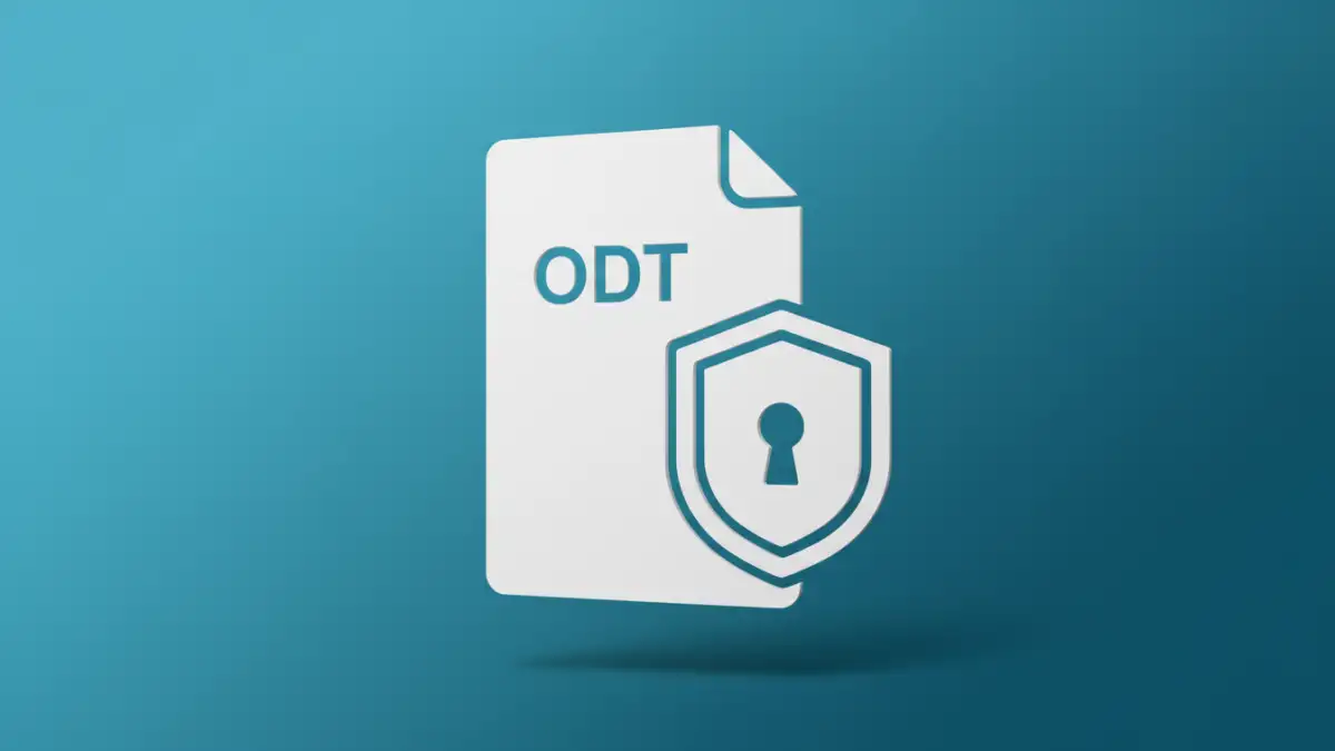 ODT password forgotten - Illustration of a locked ODT file icon symbolizing a forgotten password.