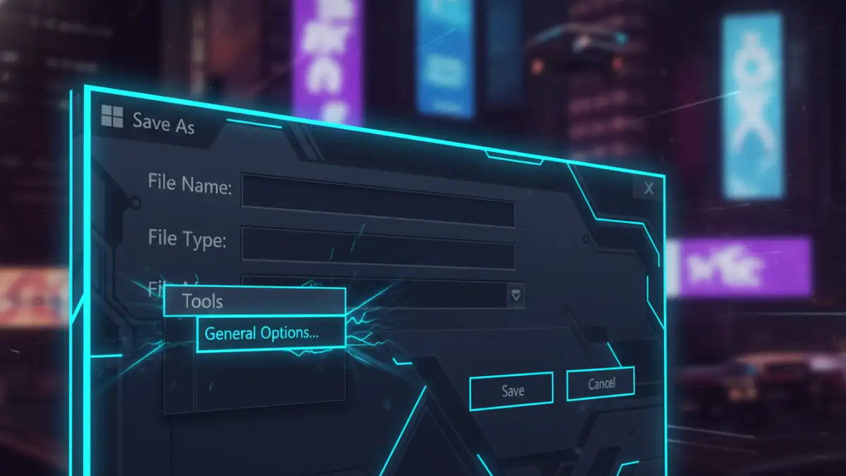 office file modify password office file modify password - A close-up of the 'General Options' menu within the 'Save As' dialog, where modify passwords are managed.