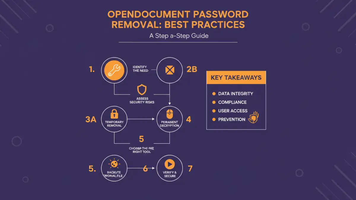 OpenDocument password removal best practices Infographic illustrating OpenDocument password removal best practices and security tips