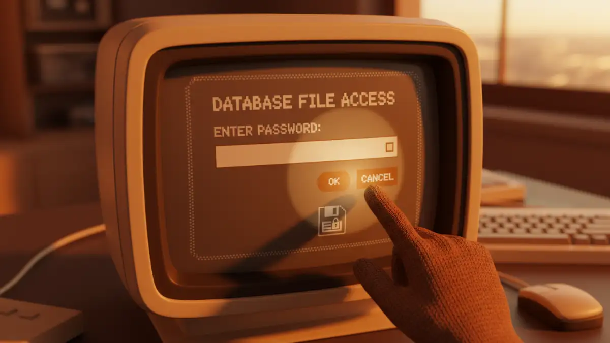 password protect database files User interface for password protect database files