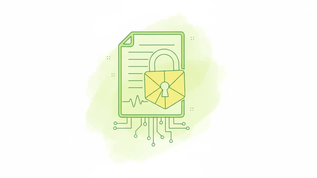 password protect documents - Digital document secured with a padlock, representing password protection