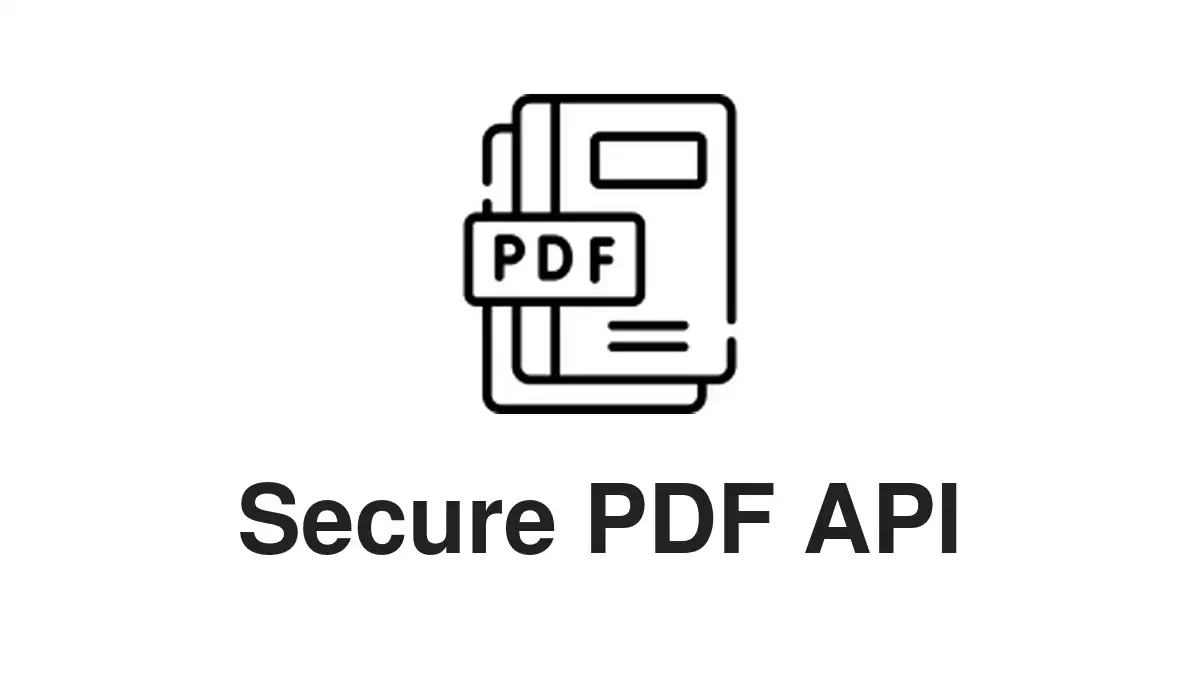 password protected pdf api - Illustration of a locked PDF document with API connectivity symbols