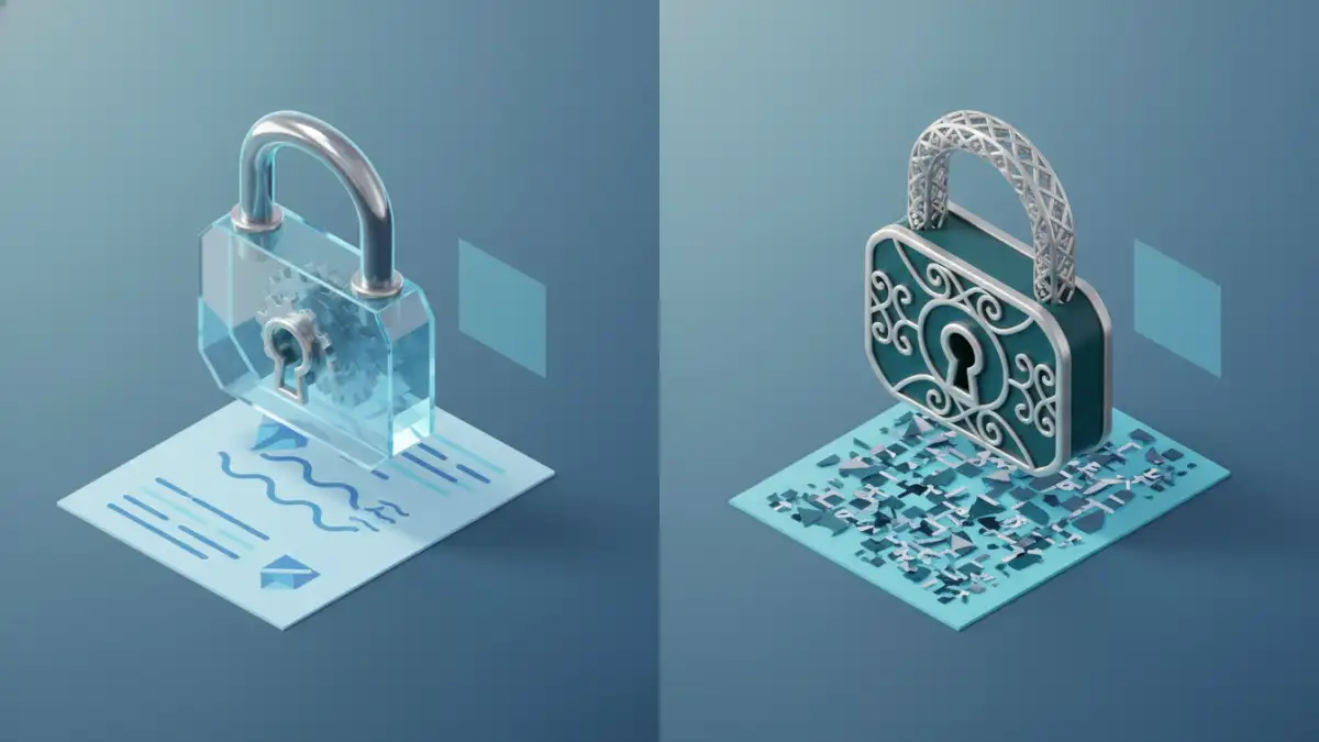pdf encryption vs password - Comparison of PDF encryption versus password protection showing different levels of security