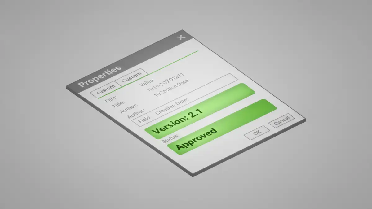 pdf metadata properties pdf metadata properties - Example of custom metadata fields in a PDF properties window.