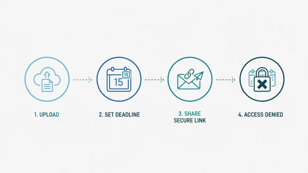 pdf password expiration date pdf password expiration date - An infographic flowchart explaining the process of setting up temporary PDF access.