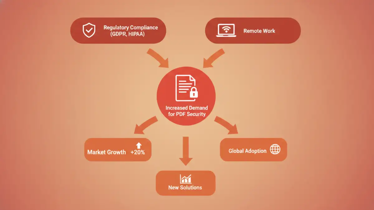 pdf password protection software Infographic showing the key drivers of the PDF password protection software market.