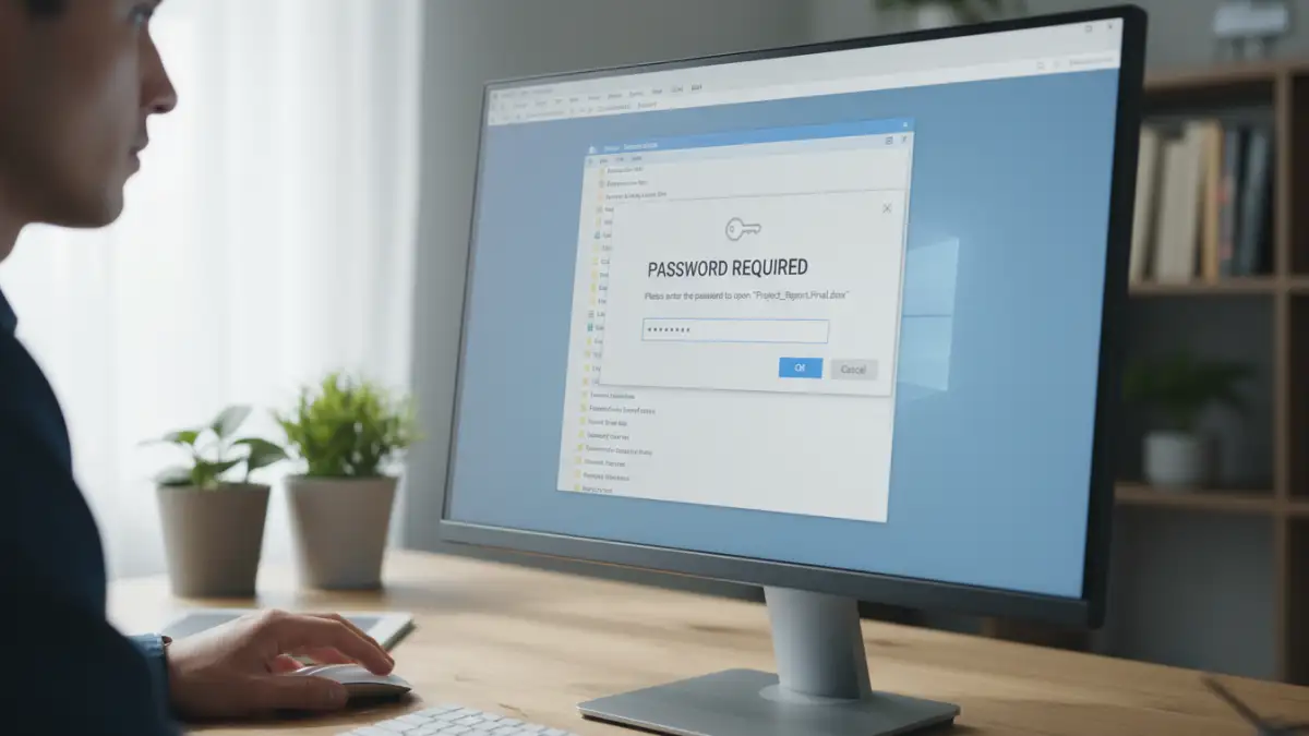 pdf password security pdf password security - User applying password protection to a document file