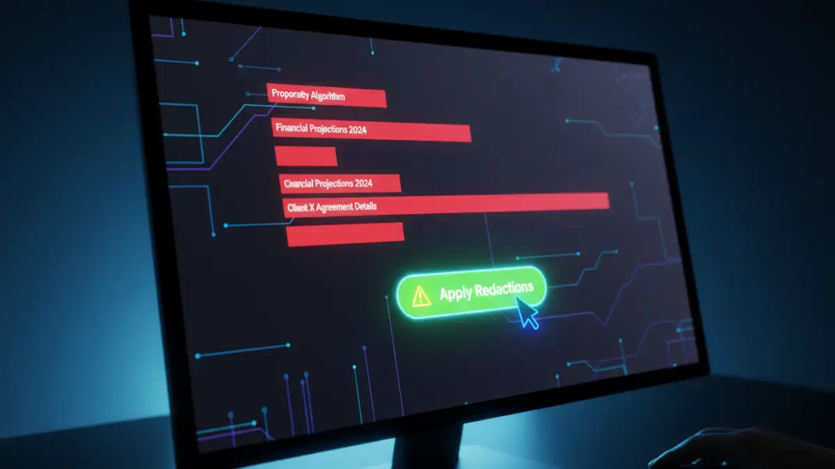 pdf redaction tools pdf redaction tools - A close-up of a PDF redaction tool's interface, showing the final step to apply redactions.